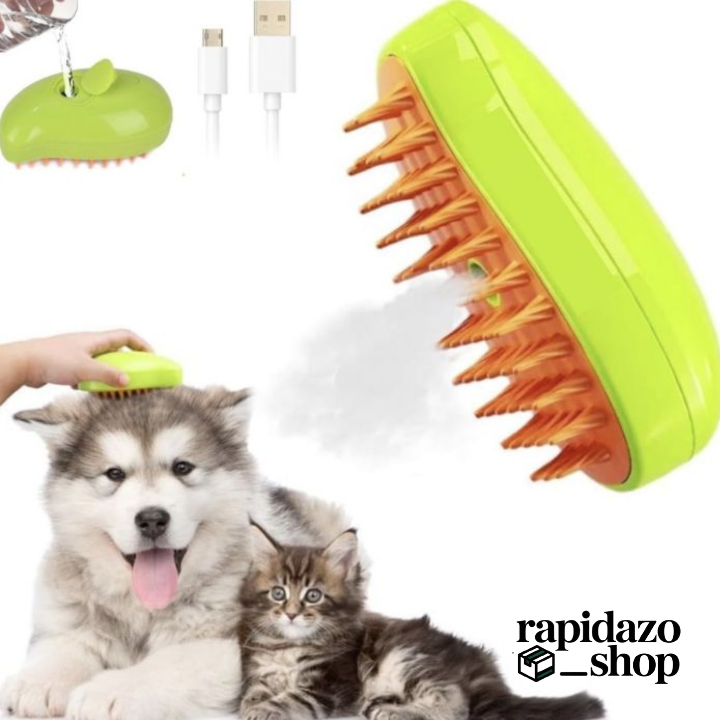 Cepillo De Vapor Para Perros y Gatos 3 En 1 para mascotas