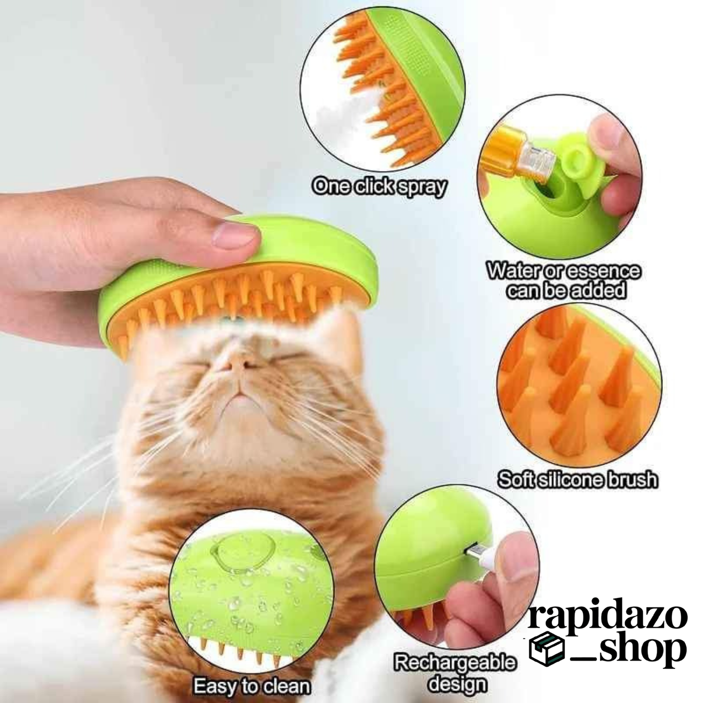 Cepillo De Vapor Para Perros y Gatos 3 En 1 para mascotas
